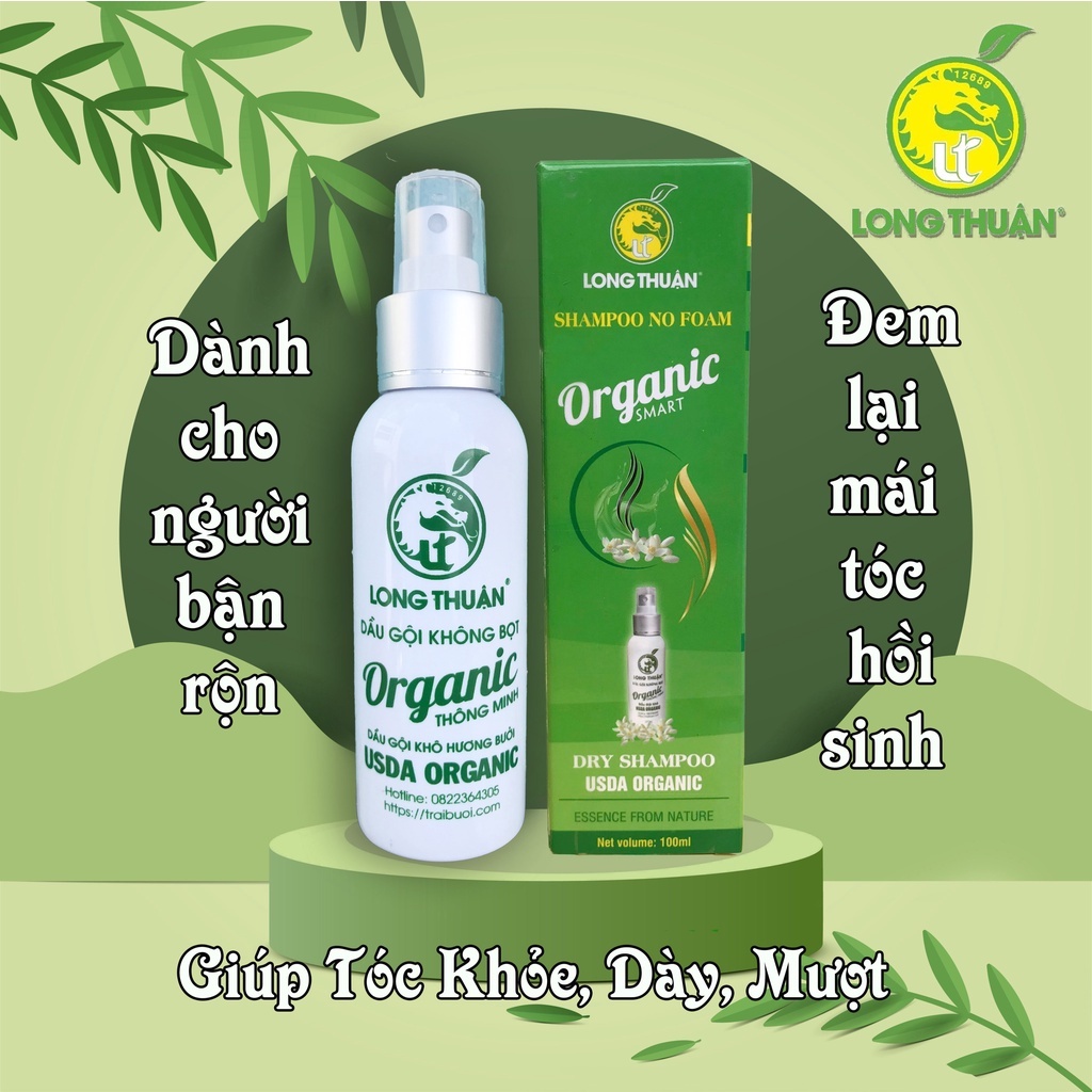 Dầu gội không bọt Organic Thông Minh Long Thuận (chai xịt - 100ml)