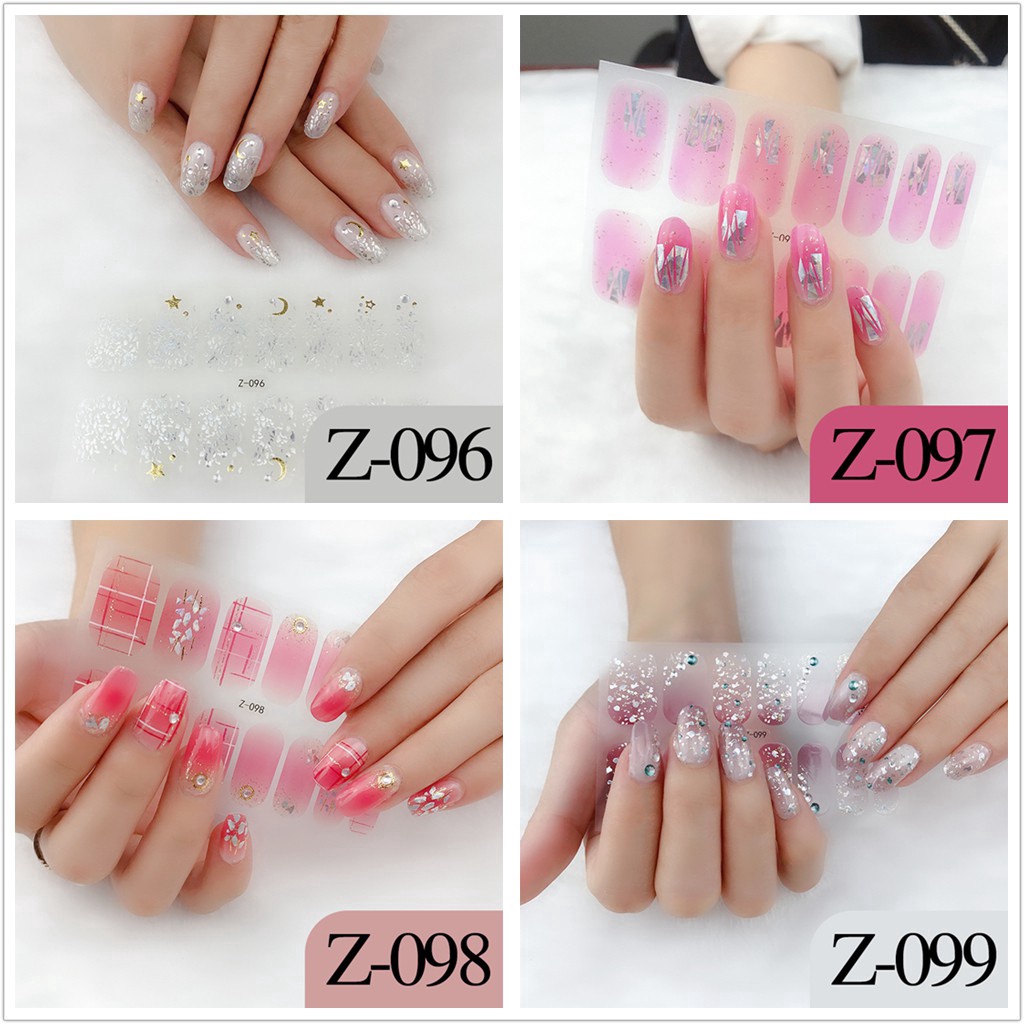 Miếng Dán Trang Trí Móng Tay 3D DIY Nhiều Màu Sắc Lấp Lánh