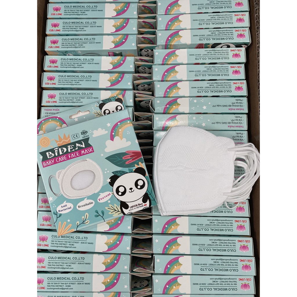 Khẩu trang trẻ em Gấu panda hàng công ty Cửu Long hộp 10 cái | BigBuy360 - bigbuy360.vn
