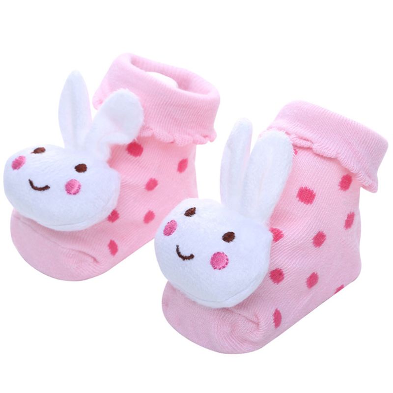 Vớ Cotton Họa Tiết Sọc Cầu Vồng Hoạt Hình 3D Dành Cho Bé