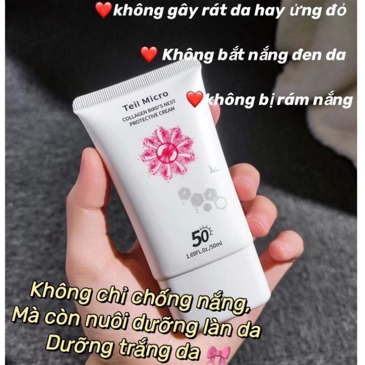 Kem Chống Nắng Collagen Yến Teil Micro 50ml