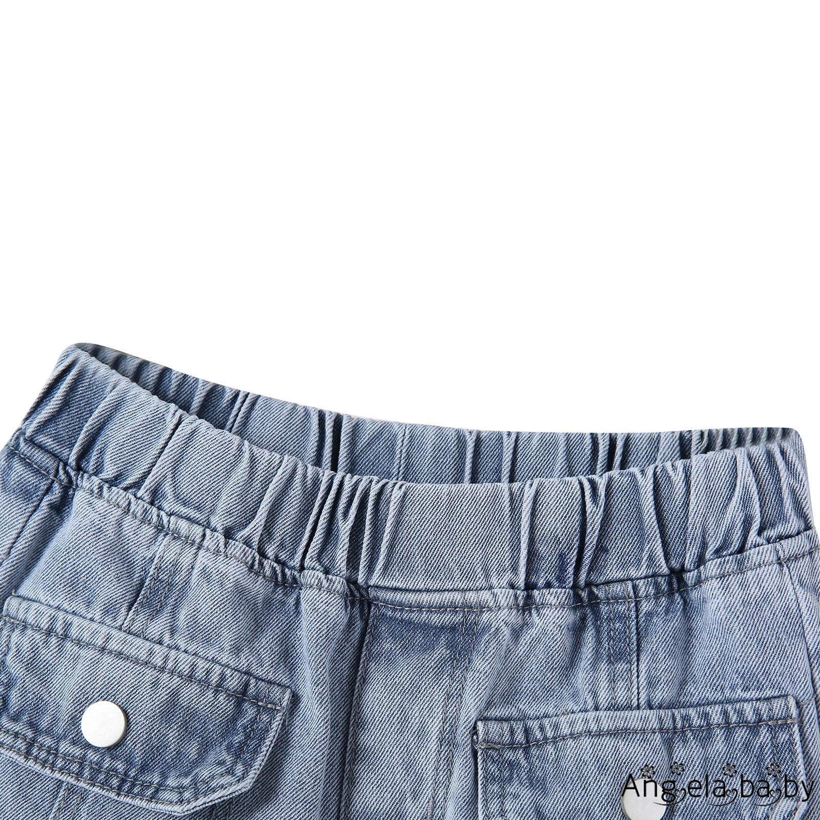 Quần Short Jeans Ống Rộng Đáng Yêu Cho Bé Gái