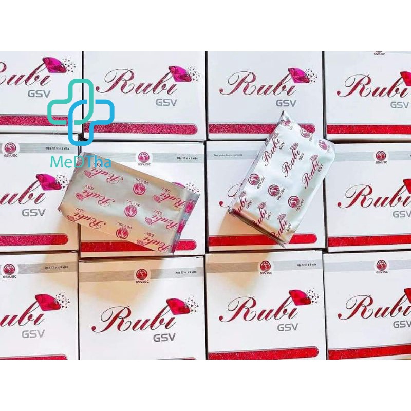 RuBi GSV - Viên Uống Đẹp Da, Tái Tạo Da, Mịn Màng, Nám, Tàn Nhang, Vitamin E, Vitamin C (Hộp 60 Viên) [Chính Hãng]