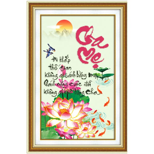 TRANH ĐÍNH ĐÁ CHA ME DF012