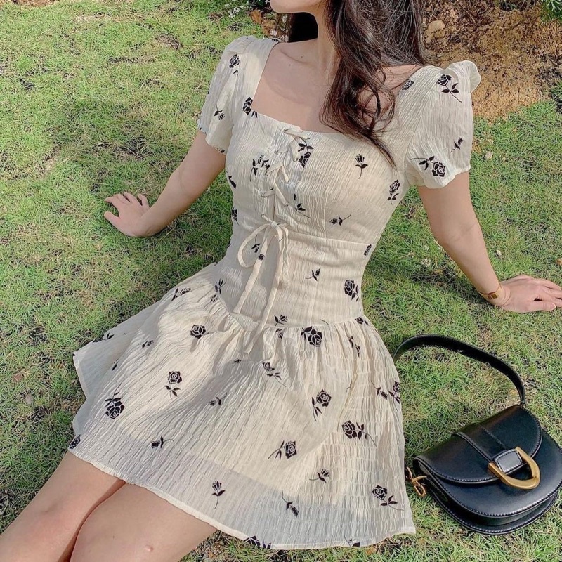 vải xốp nhăn cành hồng đen hot hit