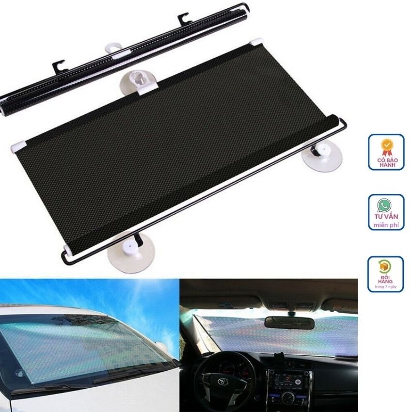 Rèm che nắng kính lái kính sau ô tô dạng lưới đen hút chân không rèm cửa sổ di động phụ kiện xe hơi cao cấp