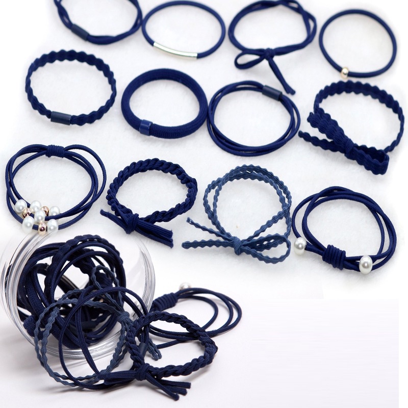 Bộ 12 Dây Buộc Tóc Cao Su Thời Trang Hàn Quốc Cho Nữ