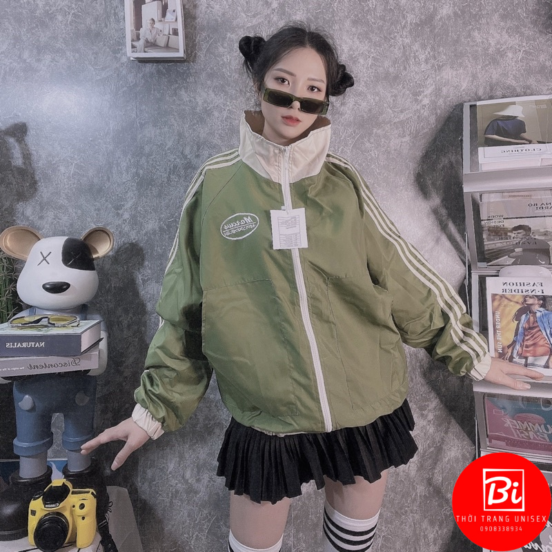 Áo khoác dù nữ 2 lớp form áo rộng dáng bomber_Chất dù miro nhập cực mát dày mịn màu sắc nhã nhặn sang chảnh_AK38