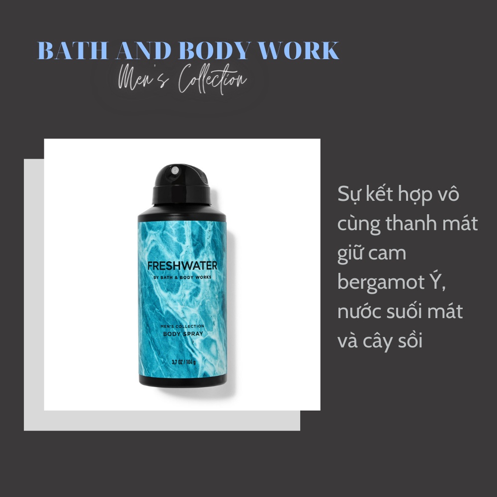 Xịt Thơm Toàn Thân Cho Nam Body Spray Bath and Body Works Men's Collection Fullsize 104g