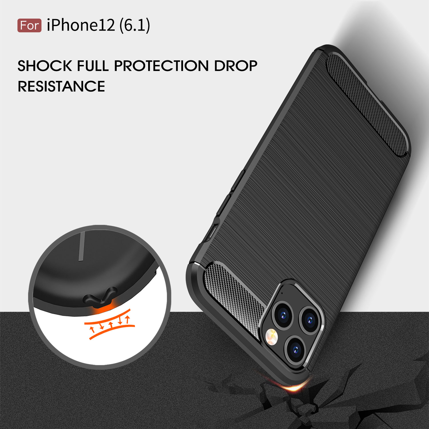 Ốp Lưng Sợi Carbon Chống Rơi Cho Iphone 12 11 Pro Max X Xs Max 7 8 Plus Xr 12mini Se2020