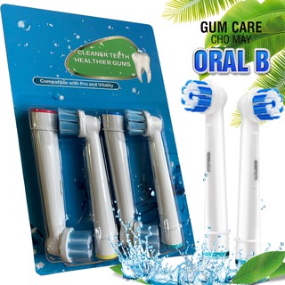 Cho máy Oral B Braun, Set bộ 4 Đầu Bàn Chải đánh răng điện New Gum Care, sợi cước siêu mềm, cho răng nhạy cảm