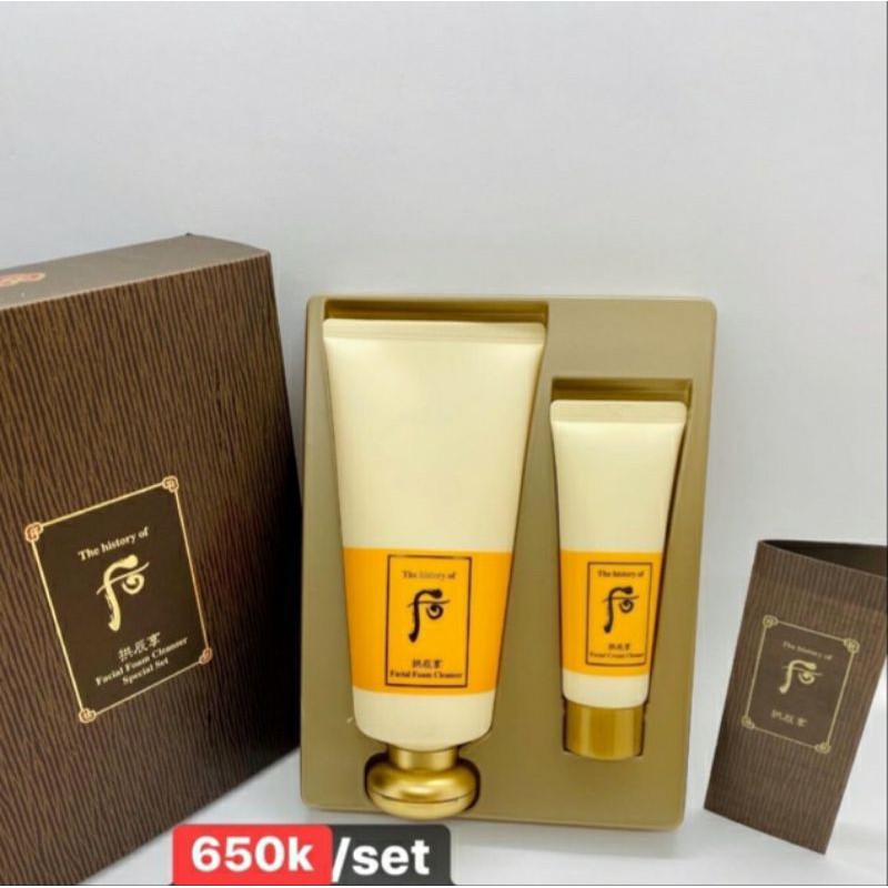 Set Sữa rửa mặt dưỡng ẩm chống lão hóa Whoo Jin Yang Facial Foam Cleanser
