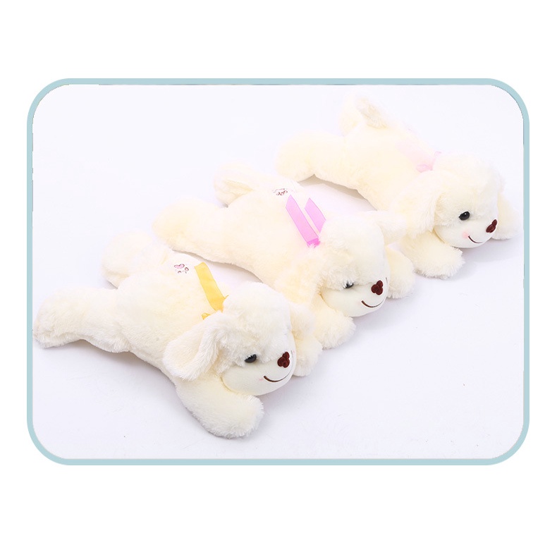 Gấu Bông Hình Thú, Thú Nhồi Bông Cho Bé - Chó Bông Trắng - Hàng Nhập Khẩu Nguyên Con