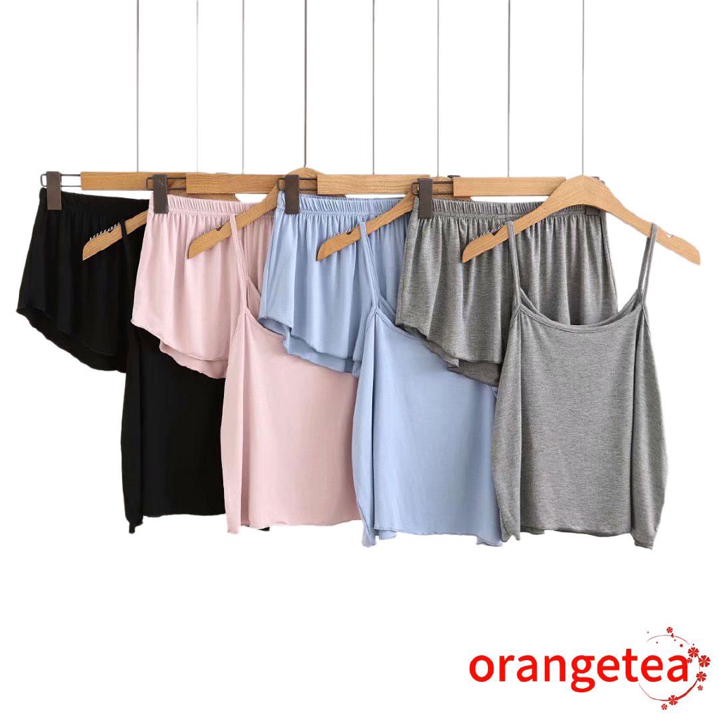 Đồ ngủ dáng ngắn vải phi bóng thời trang dành cho nữ