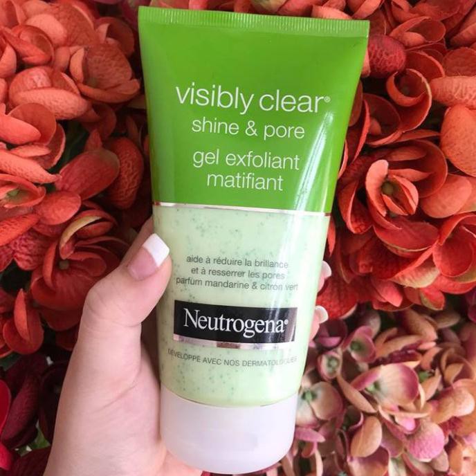 Neutrogena Visibly Clear Shine&Pore Gel Exfoliant Matifiant-Sữa Rửa Mặt Tẩy Da Chết