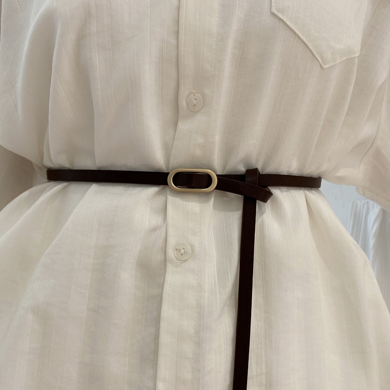 Thắt lưng nhựa hình bầu dục mini phong cách Hàn Quốc cổ điển dễ phối đồ cho nữ