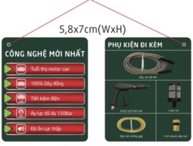 DK-CWR2150 Máy xịt rửa xe cao áp 2150w Dekton