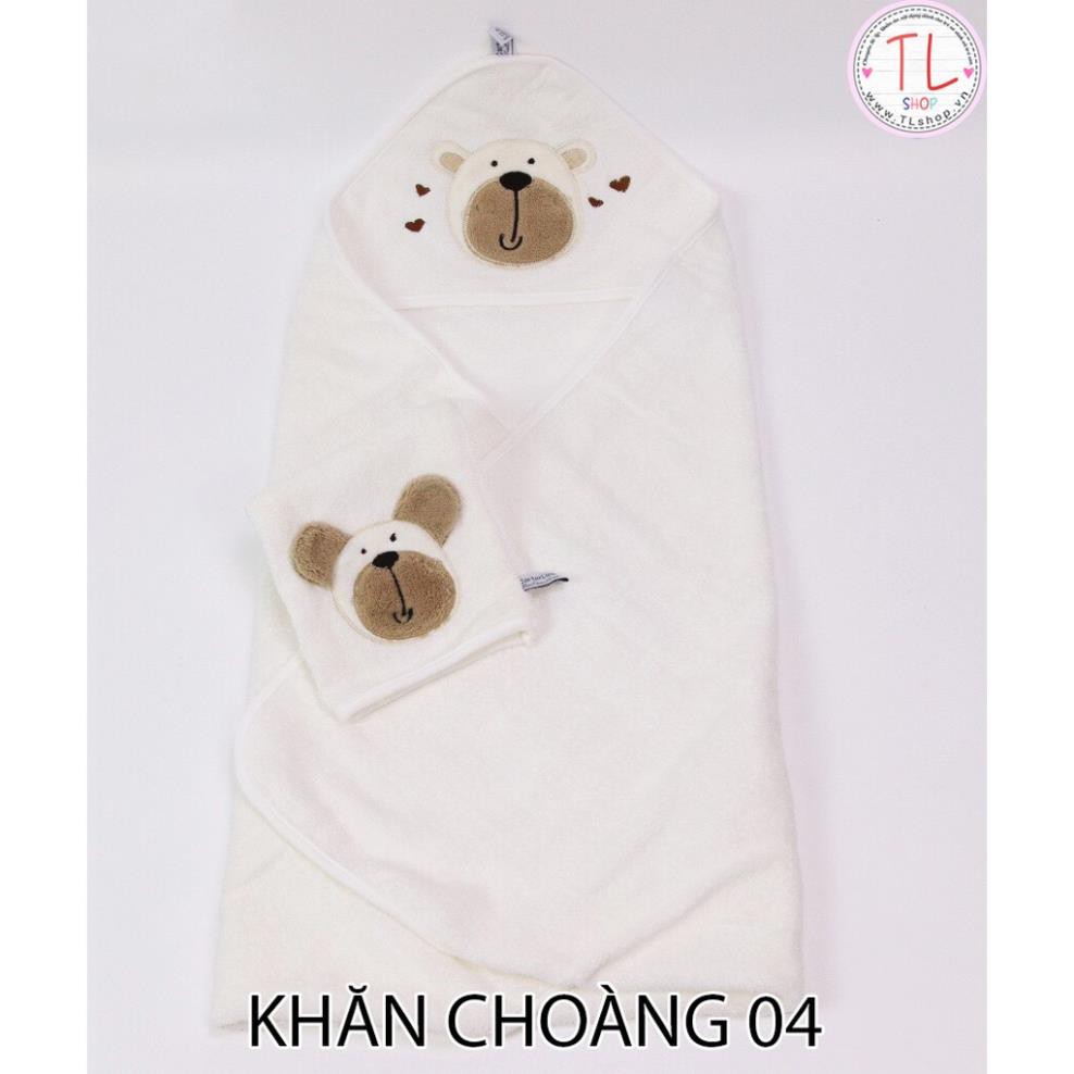 Khăn tắm trẻ em - khăn tắm có nón hình gấu