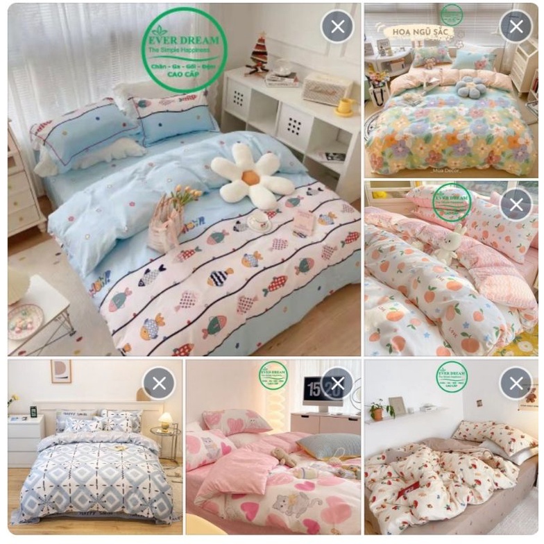 Tặng vỏ gối ôm, Chăn ga gối 100% cotton Living nhập khẩu, EverDream, nhiều mẫu dành cho bé yêu, miễn phí bo chun | BigBuy360 - bigbuy360.vn