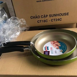 Bộ đôi chảo Sunhouse size 18cm và size 24cm