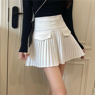 Chân váy xếp ly đen trắng túi nắp hàng Quảng Châu