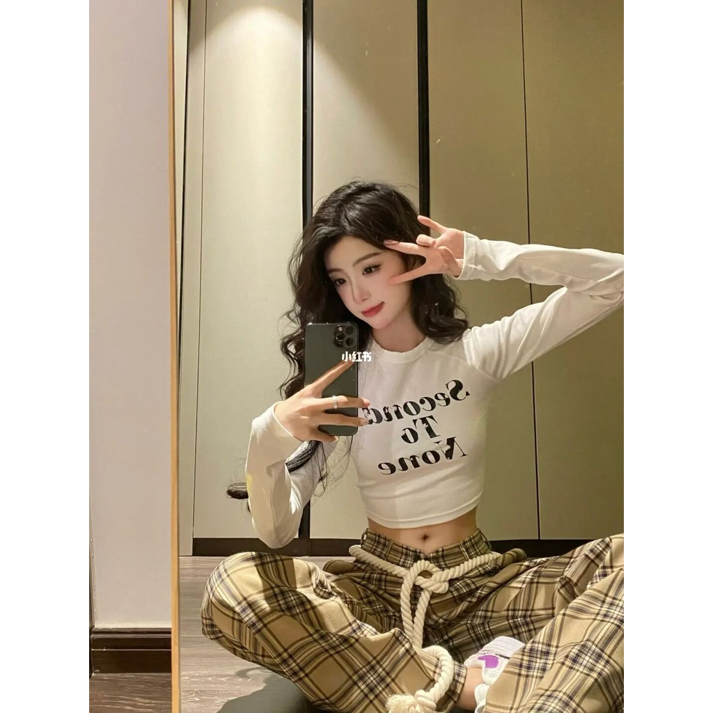 Áo Croptop Tay Dài In Họa Tiết Phong Cách retro Quyến Rũ Cho Nữ