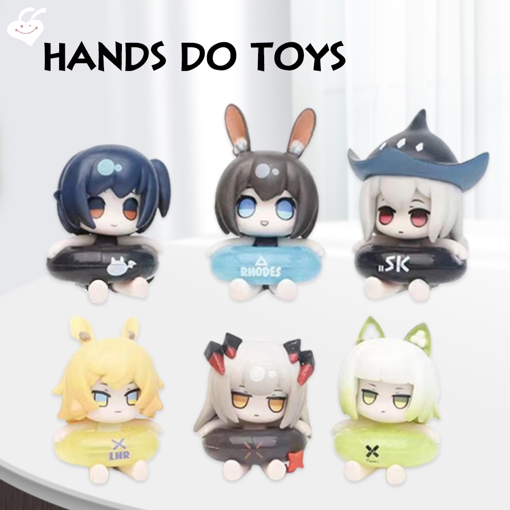 Bộ 6 Mô Hình Đồ Chơi Arknights Đang Ngồi Bơi Trang Trí Nhà Cửa/Văn Phòng/Xe Hơi