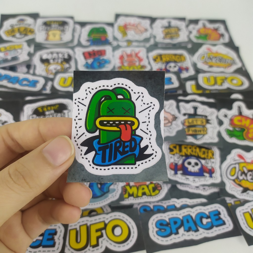 [Mã LIFEAU01 giảm 10% tới 50k đơn 150k] Tem dán Sticker chống nước dán lapptop, máy tính, mũ bảo hiểm