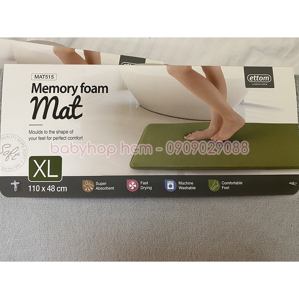 Thảm Chùi Chân Lock&Lock Memory Foam Basic MAT512 MAT513 MAT514 MAT515 4 Size 4 Màu Thoải Mai Chọn Lựa