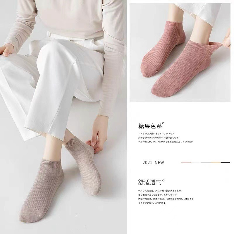 Tất Len Gân Nữ Tông Màu Sáng Trẻ Trung Loại Mới Cao Cấp.1 đôi