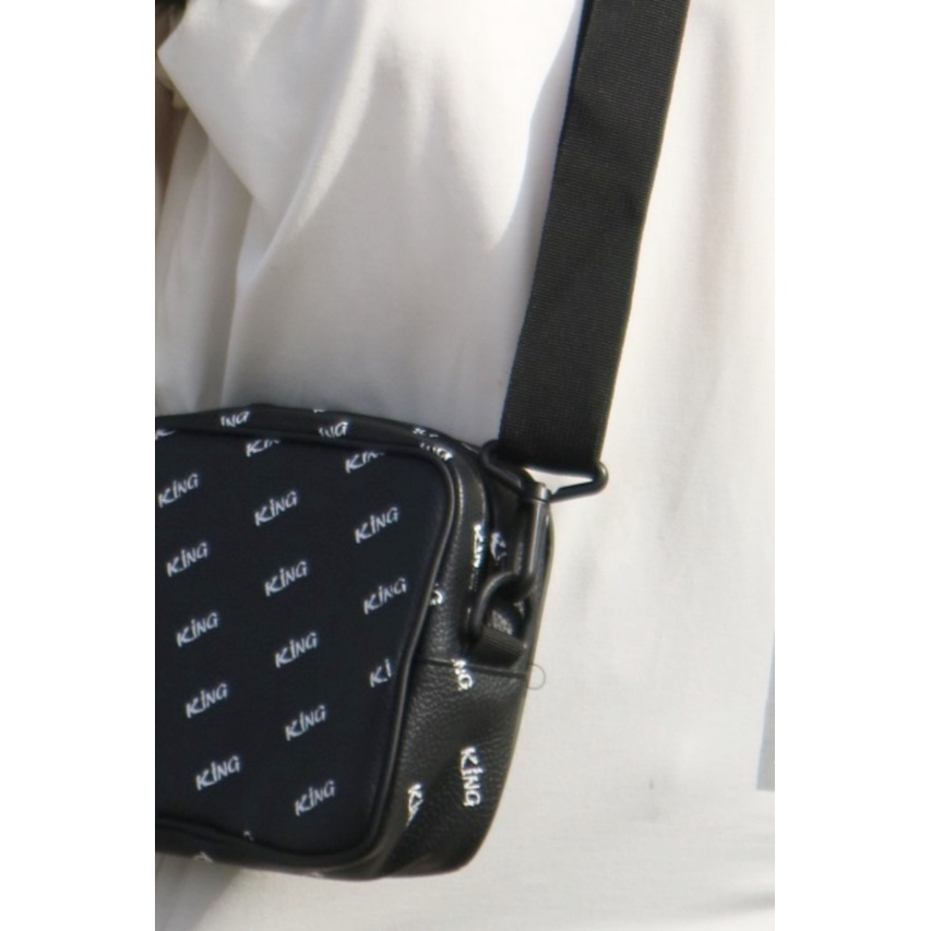 Túi Da Unisex Mini Bag King02-Màu Đen