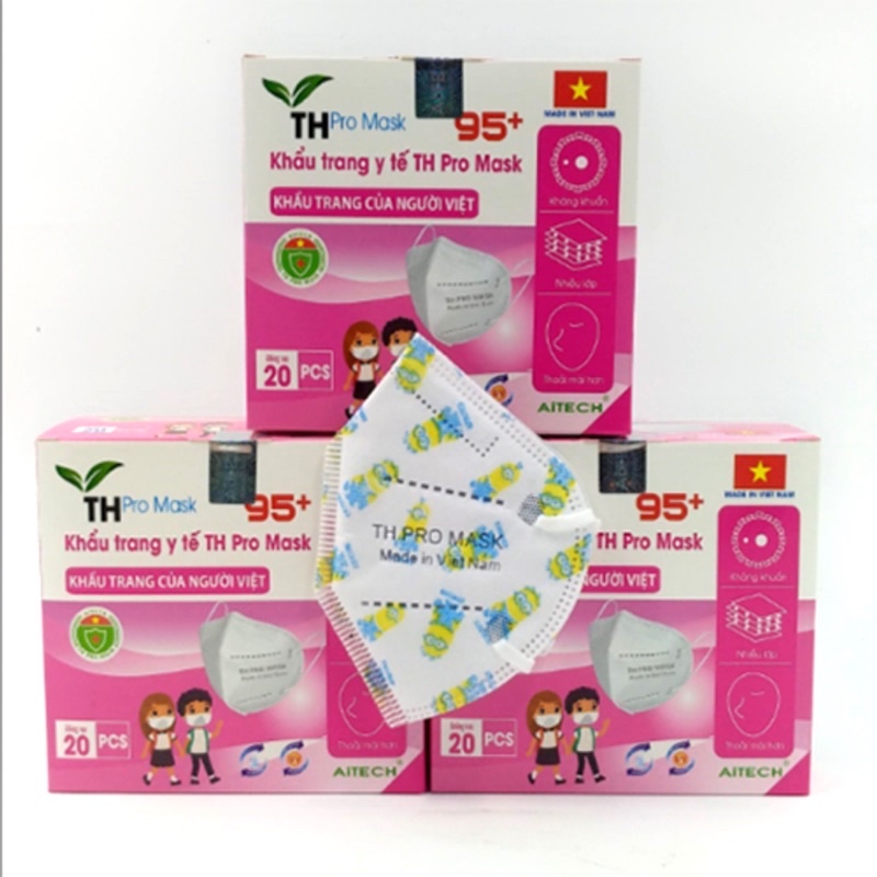 [HỘP] KHẨU TRANG Y TẾ TH PRO MASK 95+ TRẺ EM (GIAO MÀU NGẪU NHIÊN) - Azzin Store