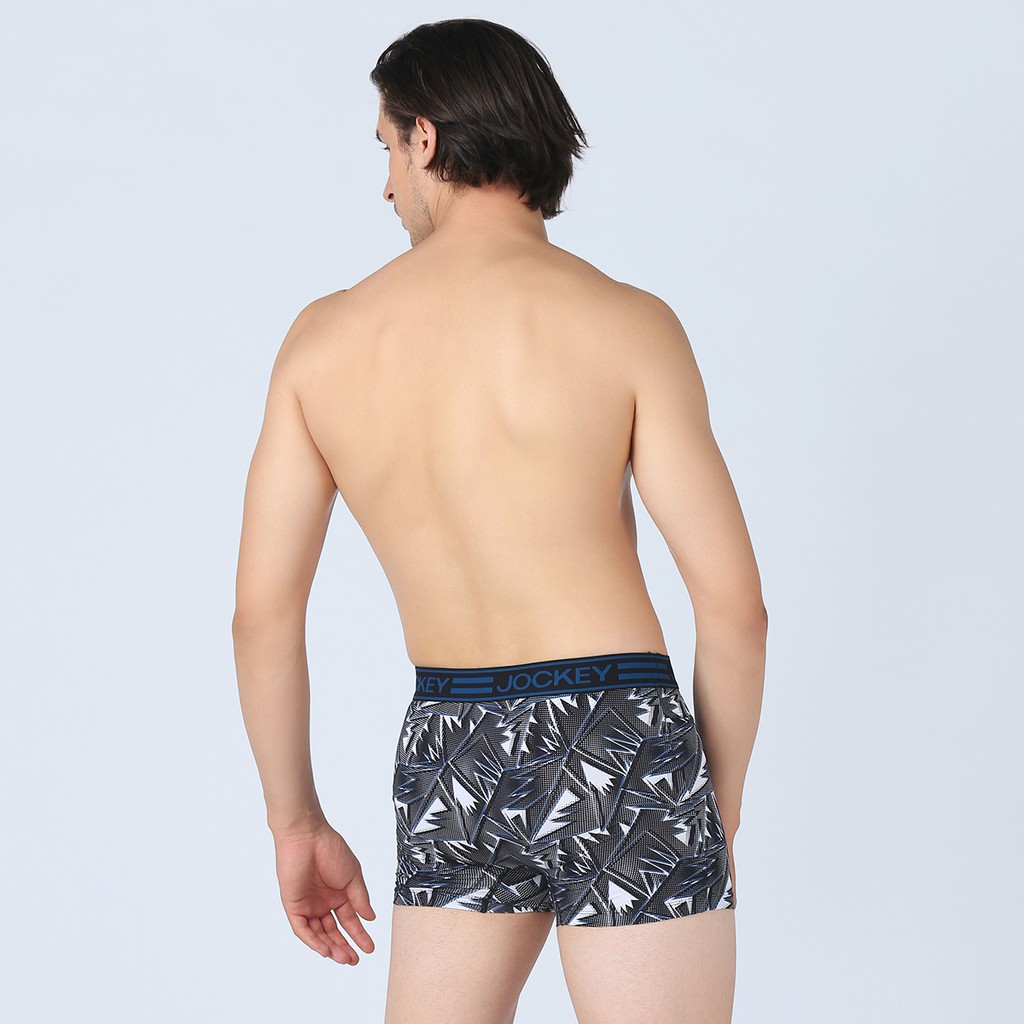 Quần Lót Nam Jockey Dáng Trunk Boxer Họa Tiết Thun Lạnh Đen In Zigzag Kháng Khuẩn Cao Cấp - J7387