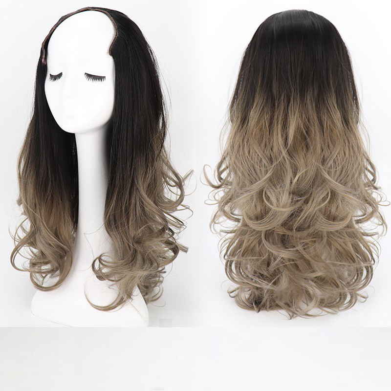 Tóc giả nữ kẹp U ombre FREESHIPTóc kẹp U omber Xám khói KU-9123A