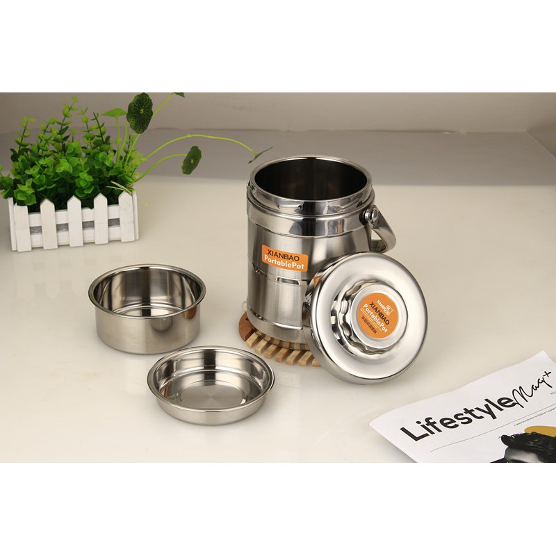 Cặp lồng Inox 304 1,6L XIANBAO Chính Hãng- cặp lồng giữ nhiệt siêu bền | BigBuy360 - bigbuy360.vn