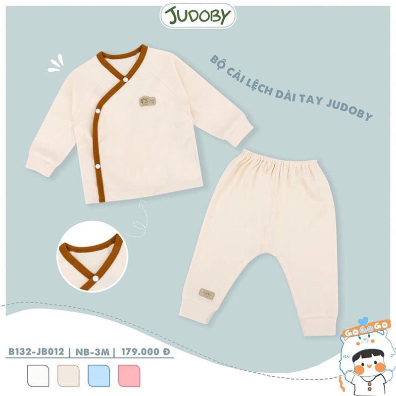 [JB012] Bộ sơ sinh cài lệch Judoby cotton dày dặn cho bé (NB-3M)