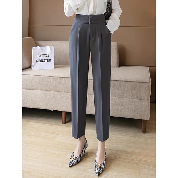 Quần Baggy Cạp Cao Hai Cúc Siêu Tôn Dáng m830