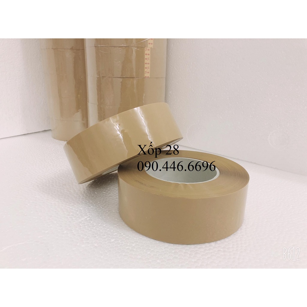 Băng dính đục lõi nhựa 3 ly 0.6kg / cuộn đóng gói hàng hóa thùng xốp thùng carton thùng bìa
