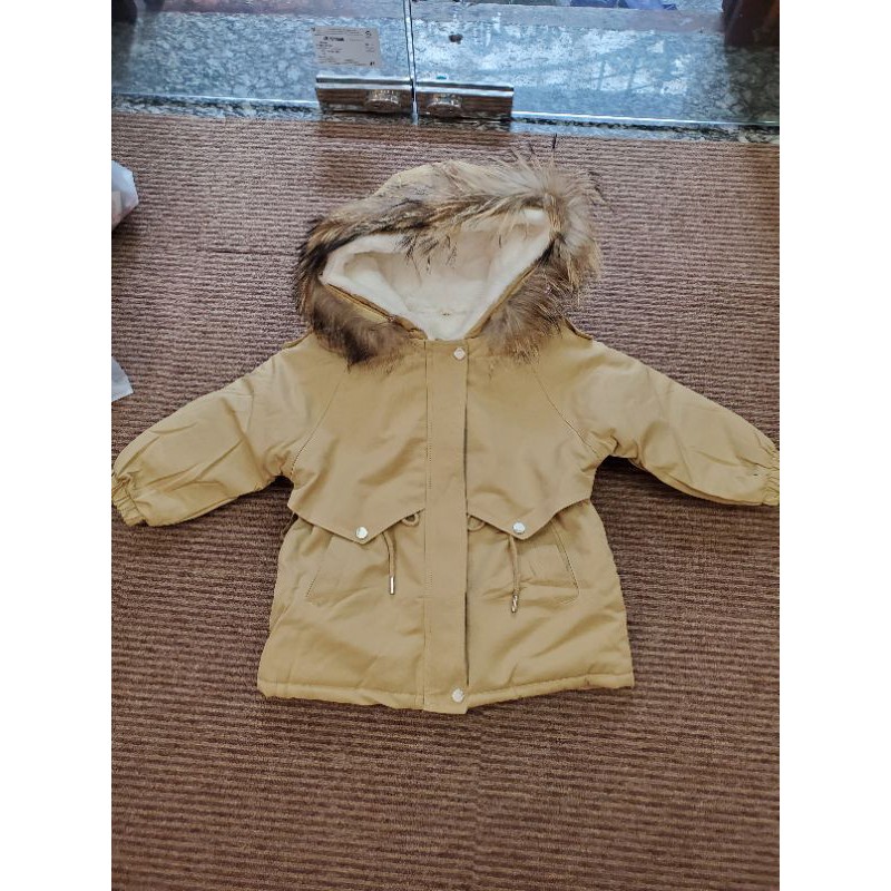 Áo Parka kaki lót lông