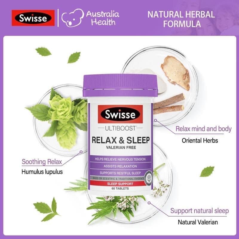 Viên uống GIÚP AN THẦN & TĂNG CƯỜNG GIẤC NGỦ NGON RELAX AND SLEEP Swisse Úc-60 viên