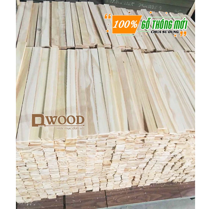 10 Thanh gỗ thông DWOOD đã xử lý đóng kệ tầng, nan giường -nan gỗ thông, thanh pallet gỗ thông