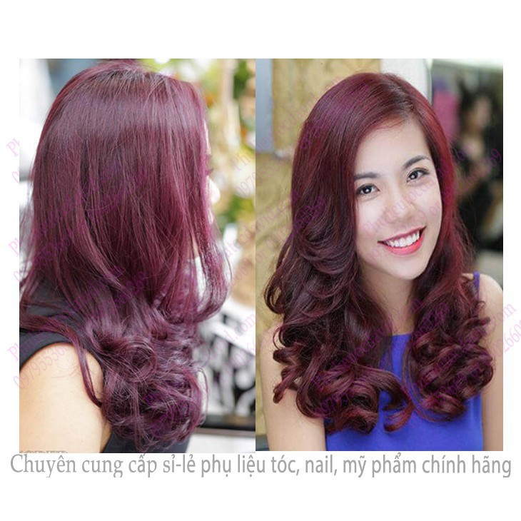 Thuốc nhuộm tóc Đỏ ánh tím + tặng kèm trợ nhuộm