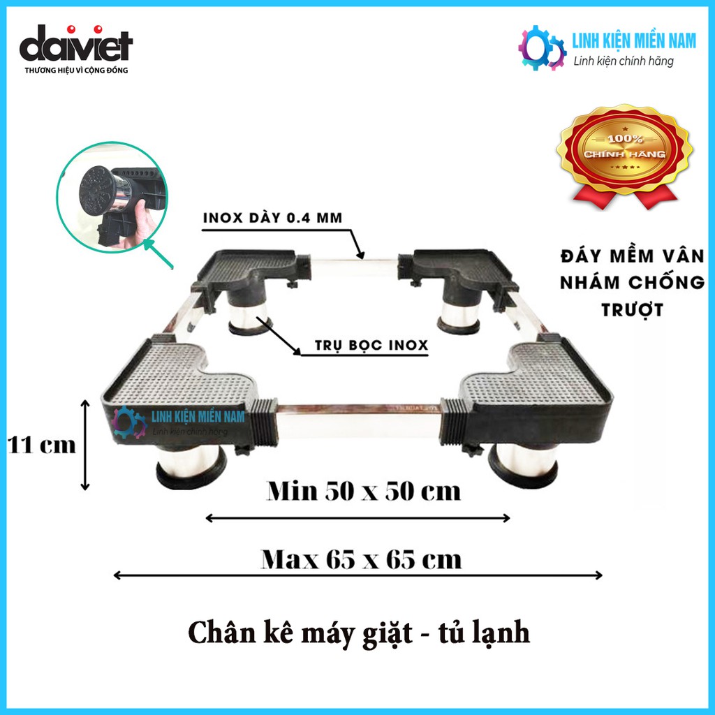 CHÂN ĐỠ MÁY GIẶT - TỦ LẠNH - MÁY RỬA BÁT - BÌNH LỌC NƯỚC - 50CM - 65 CM