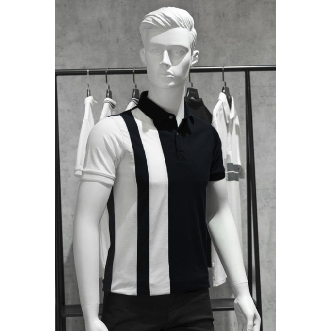 Áo Polo Nam FEEL GOOD có cổ bẻ KẺ SỌC thun cao cấp đẹp vải cá sấu cotton đen trắng ngắn tay form rộng trẻ trung cá tính