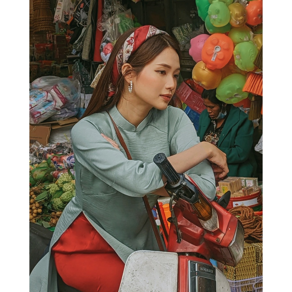 Set Áo dài Rosemary tây thi xanh ngọc
