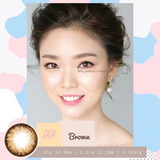 Kính áp tròng hàn quốc - ixa brown 14.0 - nâu choco - độ cận 0-6
