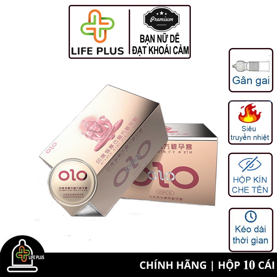 Bao Cao Su Siêu Mỏng OLO 001mm Tăng Thời Gian QH, Nhiều Gel Bôi Trơn Hộp 10 bcs - Tặng Bao Cao Su LP01 - Life Plus Store