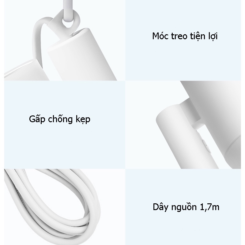 Máy Sấy Tóc Xiaomi Mijia H100, 2 Chiều Nóng Lạnh Công Nghệ ion Âm, Bảo Vệ Tóc và Làm Khô Tóc Nhanh, Gập Gọn Tiện Lợi