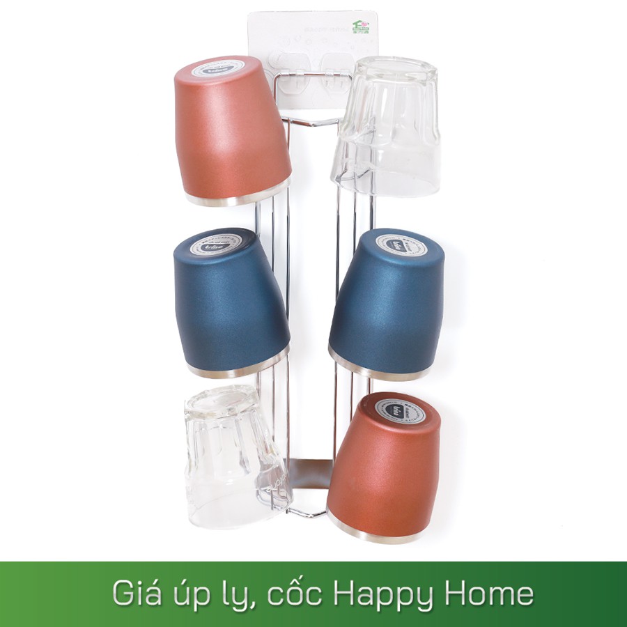 [Hàng chính hãng] Giá úp ly, cốc Inox Happy Home