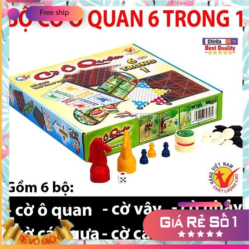 Bộ Cờ Trò Chơi Dân Gian 6 Trong 1